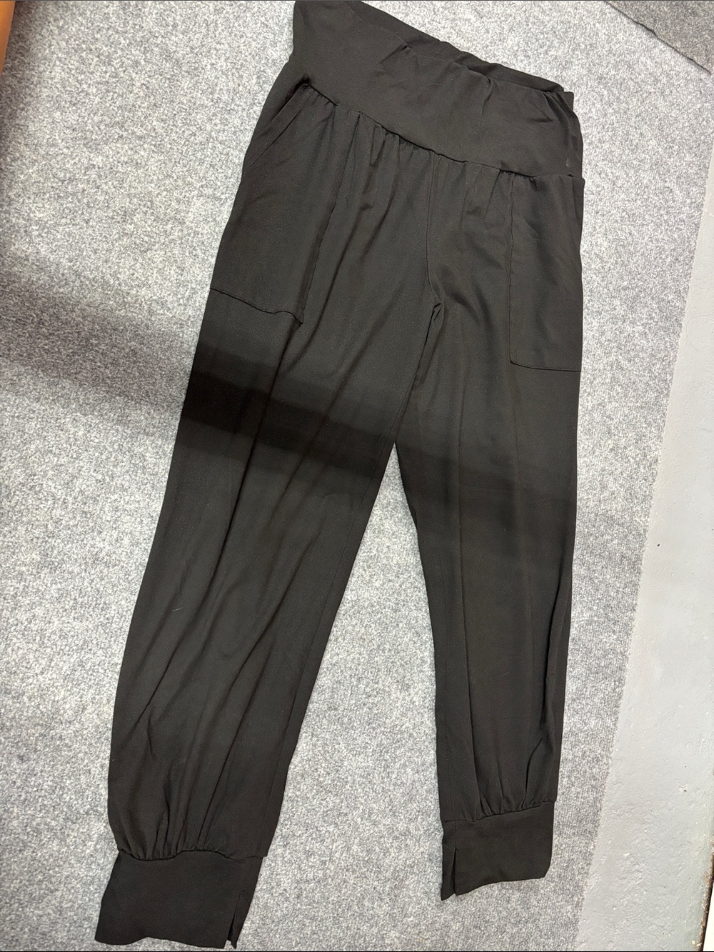 Black High-Waist Tapered Jogger Pants